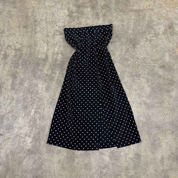Vintage retro y2k polka dot midi maxi skirt with slit - Picture 2 of 5